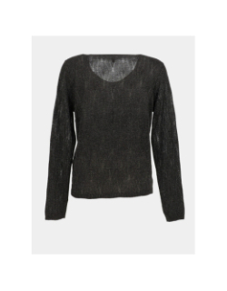 Pull fin en maille brillant à col v onlmella anthracite femme - Only