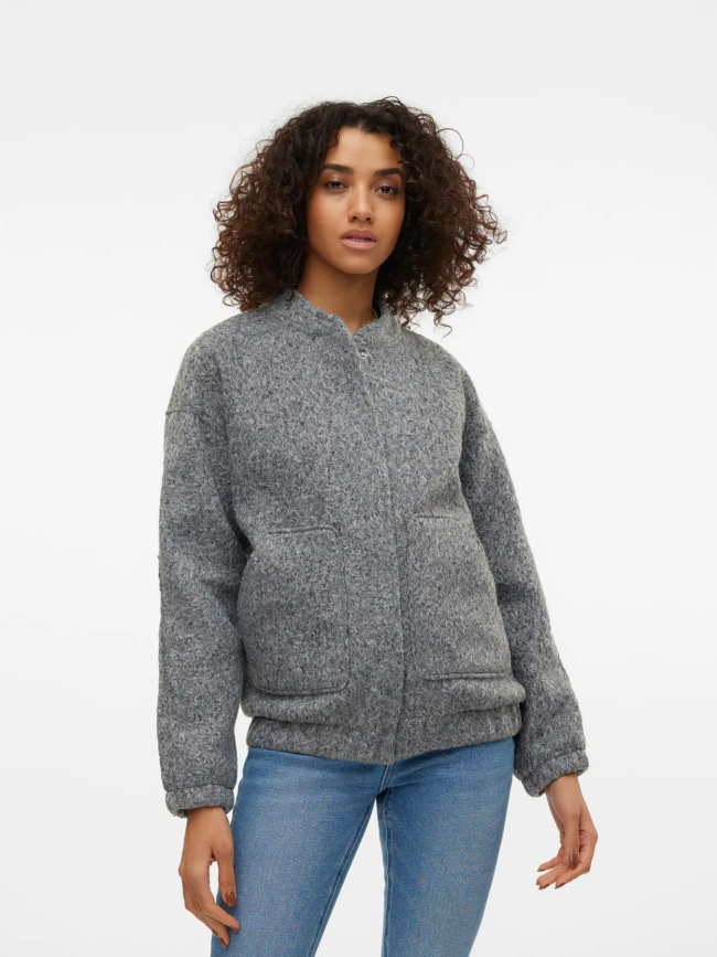 Veste bomber texturé elite vmamber gris femme - Vero Moda