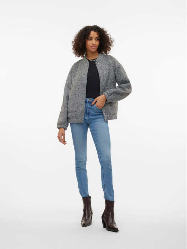 Veste bomber texturé elite vmamber gris femme - Vero Moda