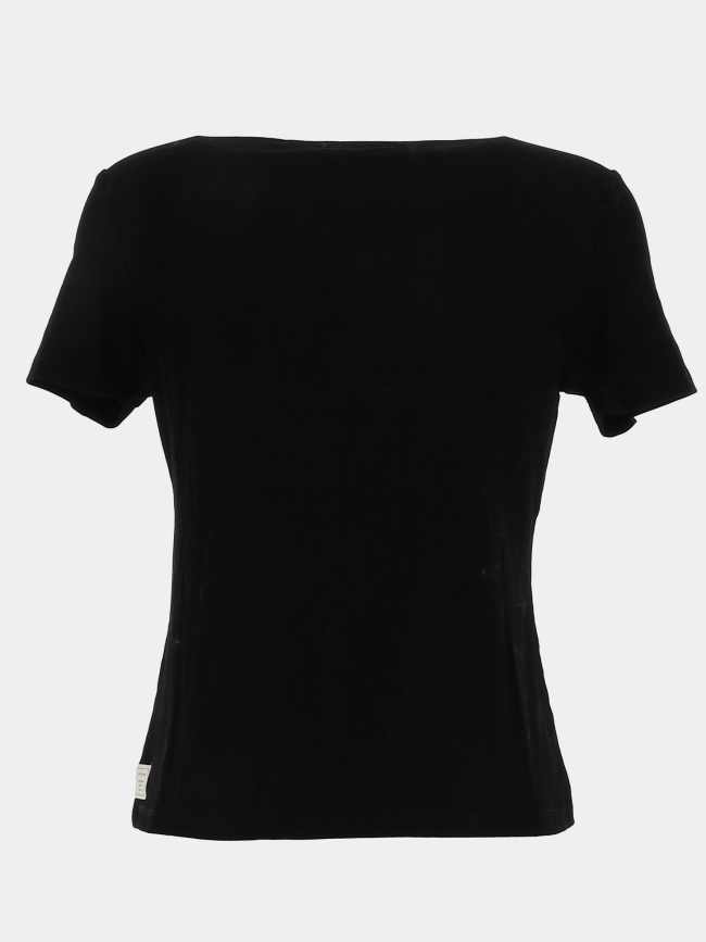 T-shirt côtelé regular léa noir femme - Happy & So