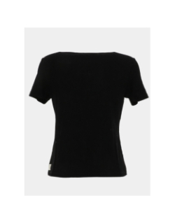 T-shirt côtelé regular léa noir femme - Happy & So