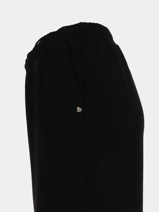 Pantalon fluide relax fit lou noir femme - Happy & So