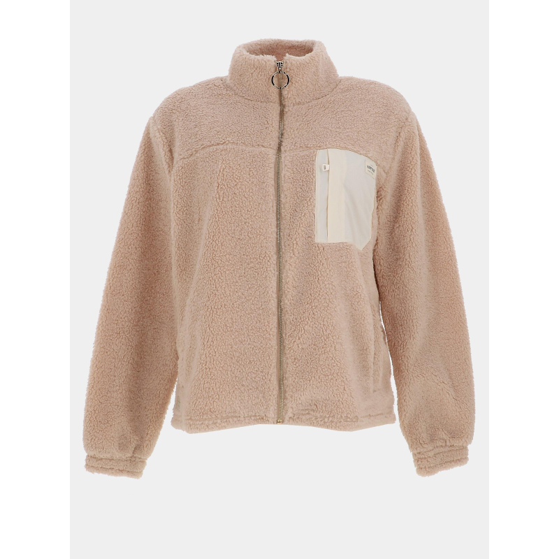 Veste polaire sherpa biscuit beige femme - Angele Sportswear