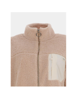 Veste polaire sherpa biscuit beige femme - Angele Sportswear