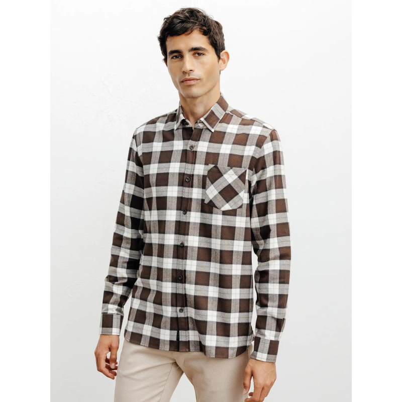 Chemise à carreaux korn marron homme - Izac
