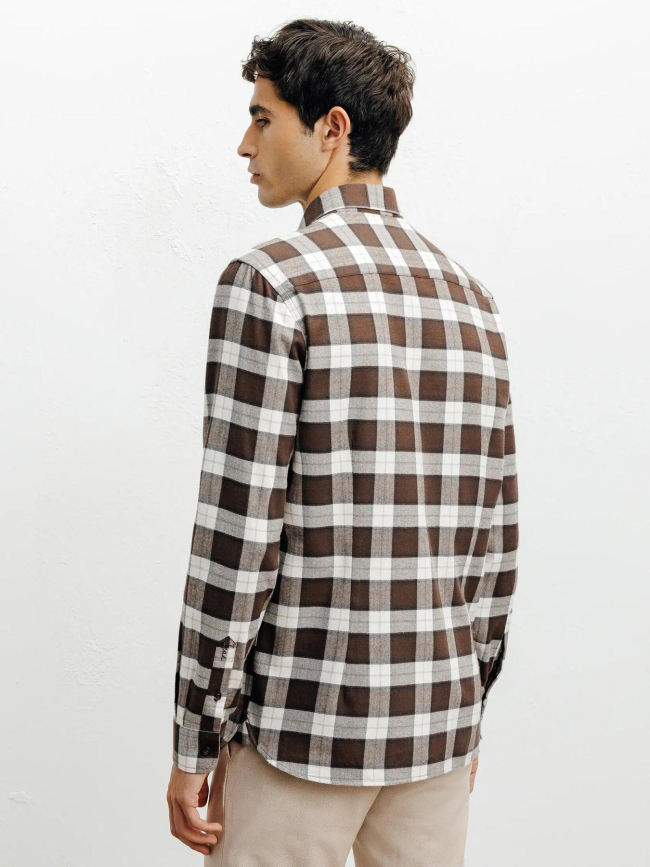 Chemise à carreaux korn marron homme - Izac