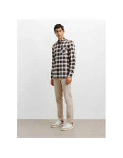 Chemise à carreaux korn marron homme - Izac