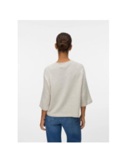 Pull en maille à manche 3/4 vmlefile beige femme - Vero Moda
