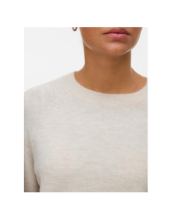 Pull en maille à manche 3/4 vmlefile beige femme - Vero Moda