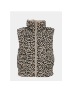 Doudoune sans manches réversible léopard beige femme - Only