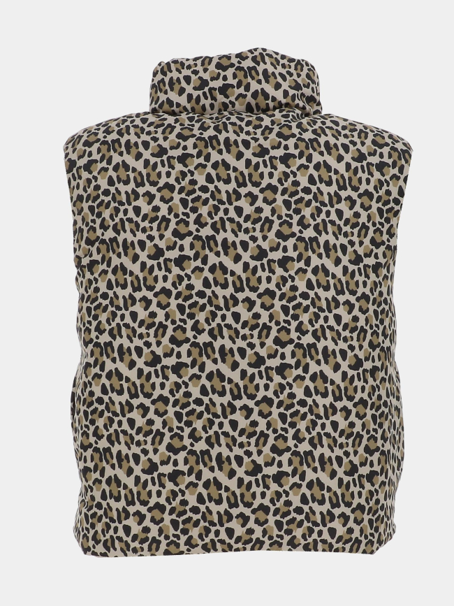 Doudoune sans manches réversible léopard beige femme - Only