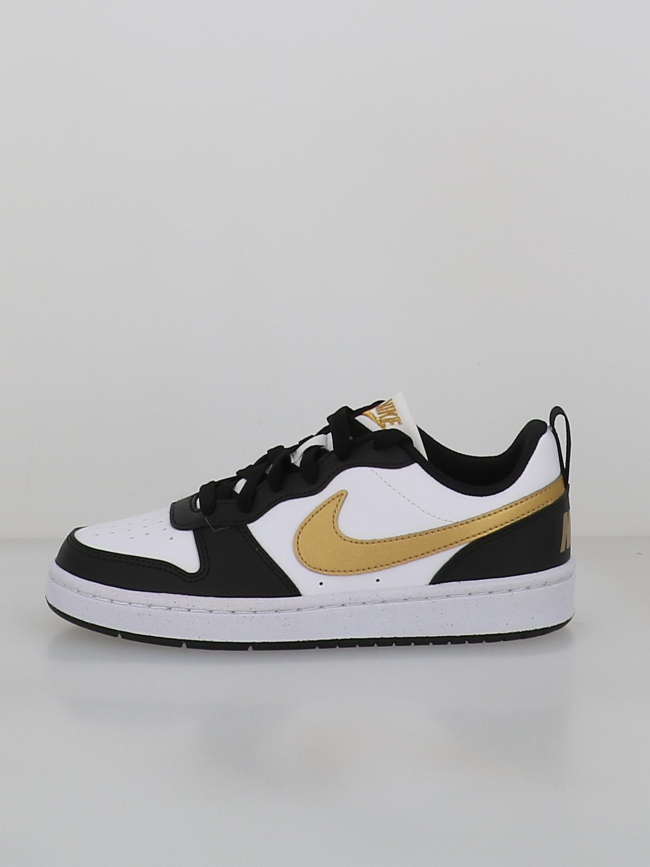 Baskets court borough recraft noir blanc doré enfant - Nike