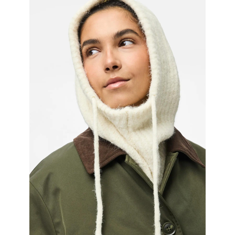 Cagoule en maille côtelé  pcnambi beige femme - Pieces