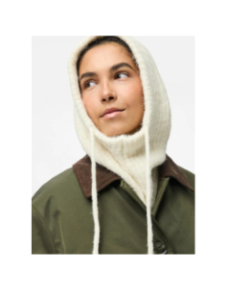 Cagoule en maille côtelé  pcnambi beige femme - Pieces