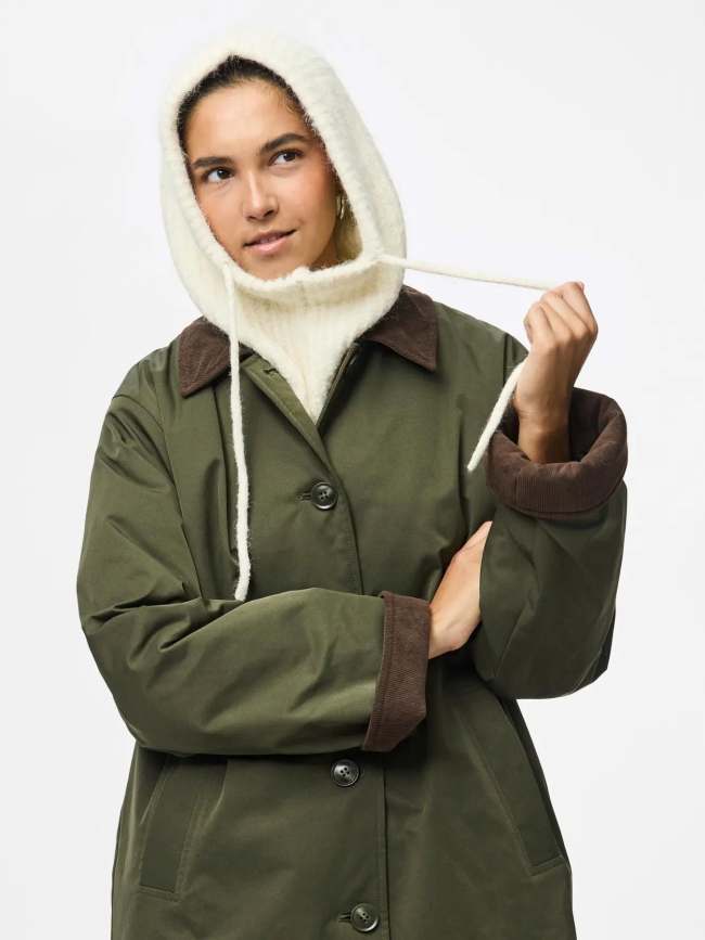 Cagoule en maille côtelé  pcnambi beige femme - Pieces