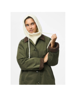 Cagoule en maille côtelé  pcnambi beige femme - Pieces