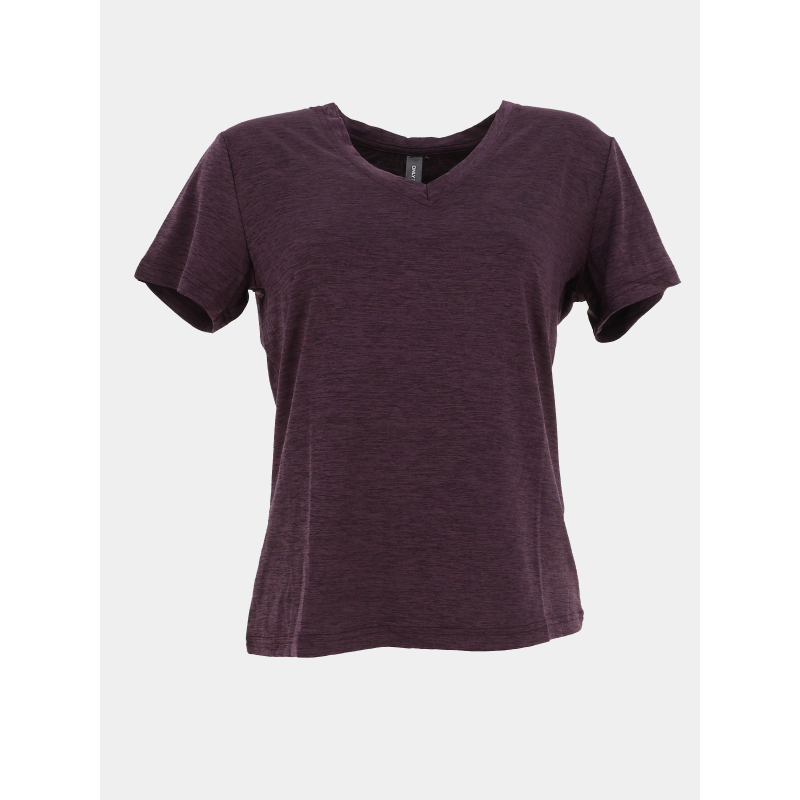 T-shirt de sport chiné à col v onpcore violet femme - Only