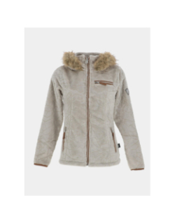 Veste polaire à capuche innsbruck beige femme - Angele Sportswear