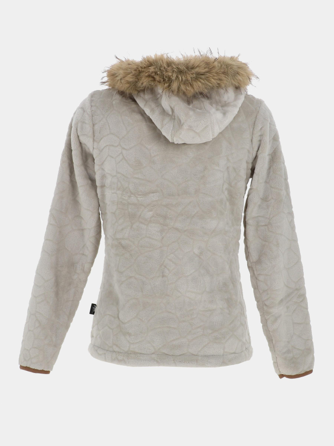 Veste polaire à capuche innsbruck beige femme - Angele Sportswear