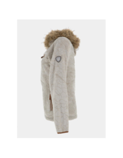 Veste polaire à capuche innsbruck beige femme - Angele Sportswear