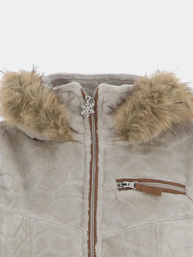 Veste polaire à capuche innsbruck beige femme - Angele Sportswear