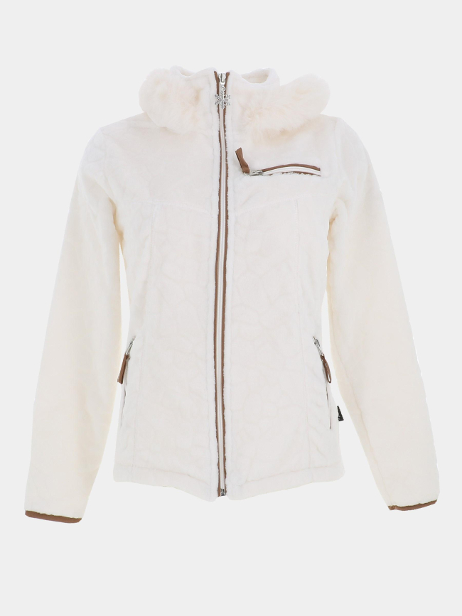 Veste polaire à capuche innsbruck blanc femme - Angèle Sportswear