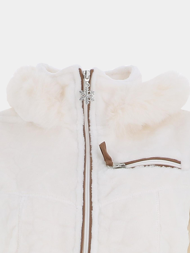 Veste polaire à capuche innsbruck blanc femme - Angèle Sportswear
