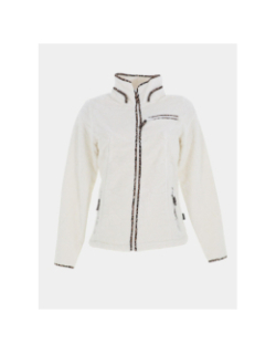 Veste polaire à motif léopard mireille blanc femme - Angele Sportswear