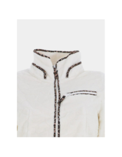 Veste polaire à motif léopard mireille blanc femme - Angele Sportswear