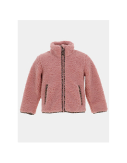 Veste polaire à motif léopard colinne rose fille - Angele Sportswear