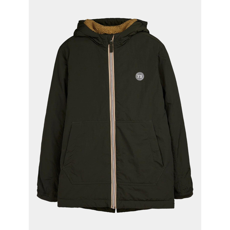 Parka à capuche col montant p-tor kaki enfant - Teddy Smith