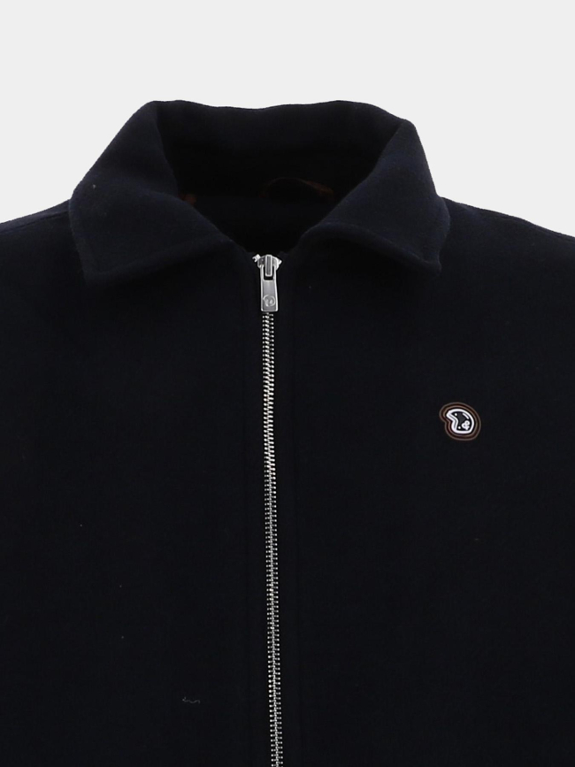 Blouson zippé en laine épaisse reboot noir homme - Benson & Cherry