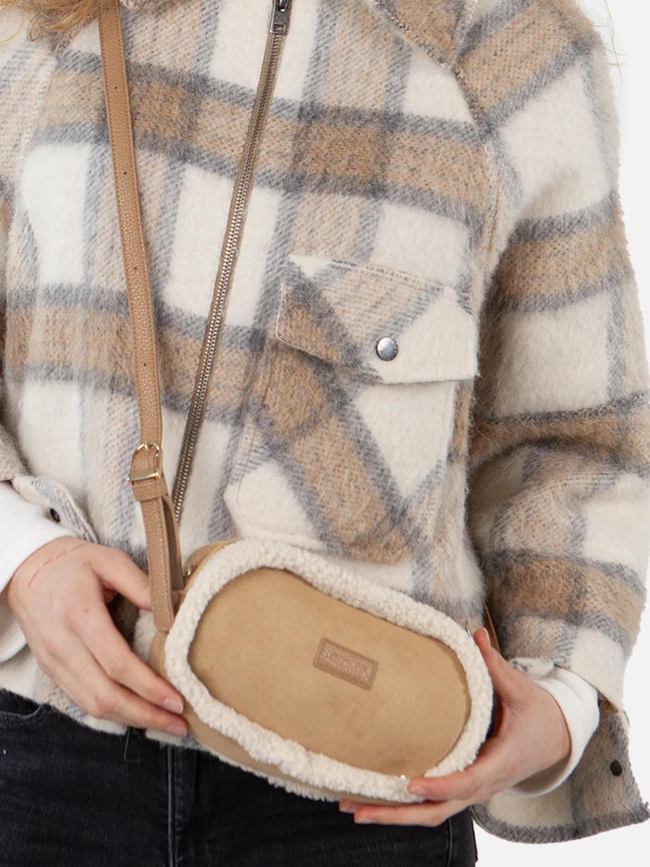 Sac bandoulière en fausse peau de mouton aedy marron femme - Barts