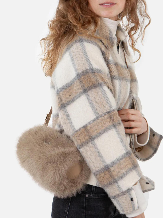 Sac bandoulière en fausse fourrure reydar marron femme - Barts