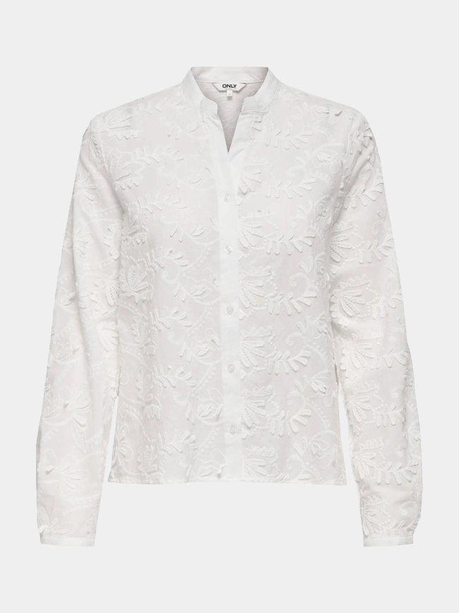Chemisier broderie carmen blanc femme - Only