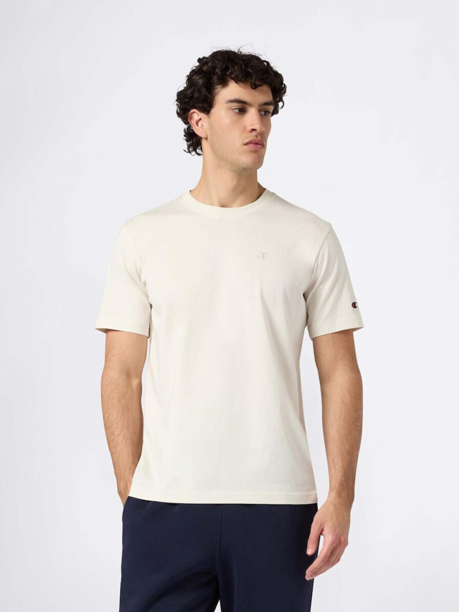 T-shirt uni micro logo beige homme - Champion