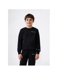 Sweat à col rond logo brodé noir enfant - Champion
