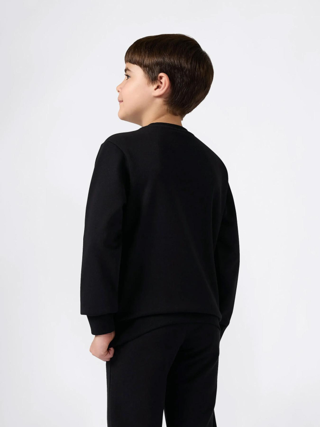 Sweat à col rond logo brodé noir enfant - Champion