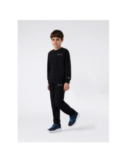 Sweat à col rond logo brodé noir enfant - Champion