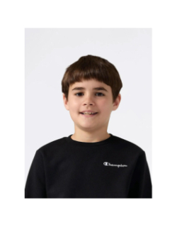 Sweat à col rond logo brodé noir enfant - Champion
