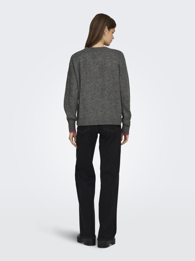 Pull en maille onlnew amour gris femme - Only