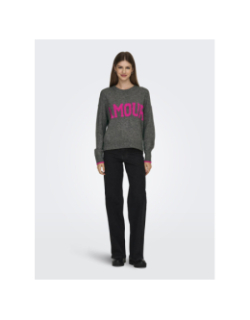 Pull en maille onlnew amour gris femme - Only