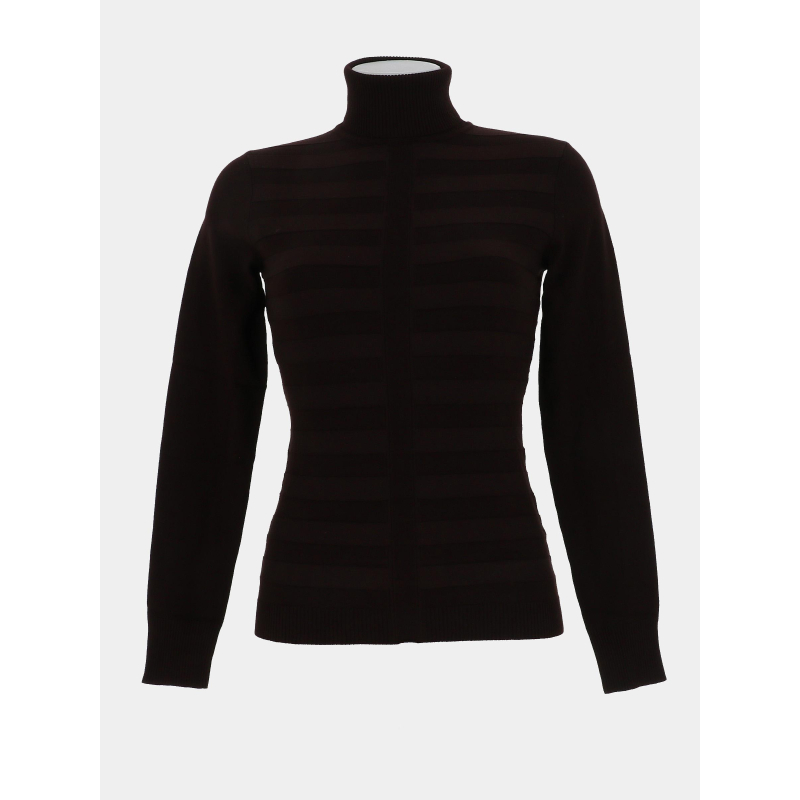 Pull fin ajusté à col roulé menthyo marron femme - Morgan