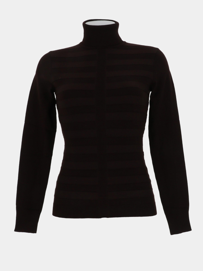Pull fin ajusté à col roulé menthyo marron femme - Morgan