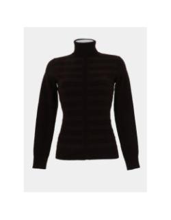 Pull fin ajusté à col roulé menthyo marron femme - Morgan