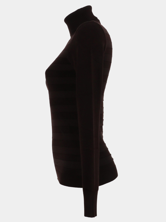 Pull fin ajusté à col roulé menthyo marron femme - Morgan