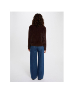 Pull court ajusté mfenny marron foncé femme - Morgan