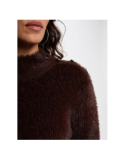 Pull court ajusté mfenny marron foncé femme - Morgan