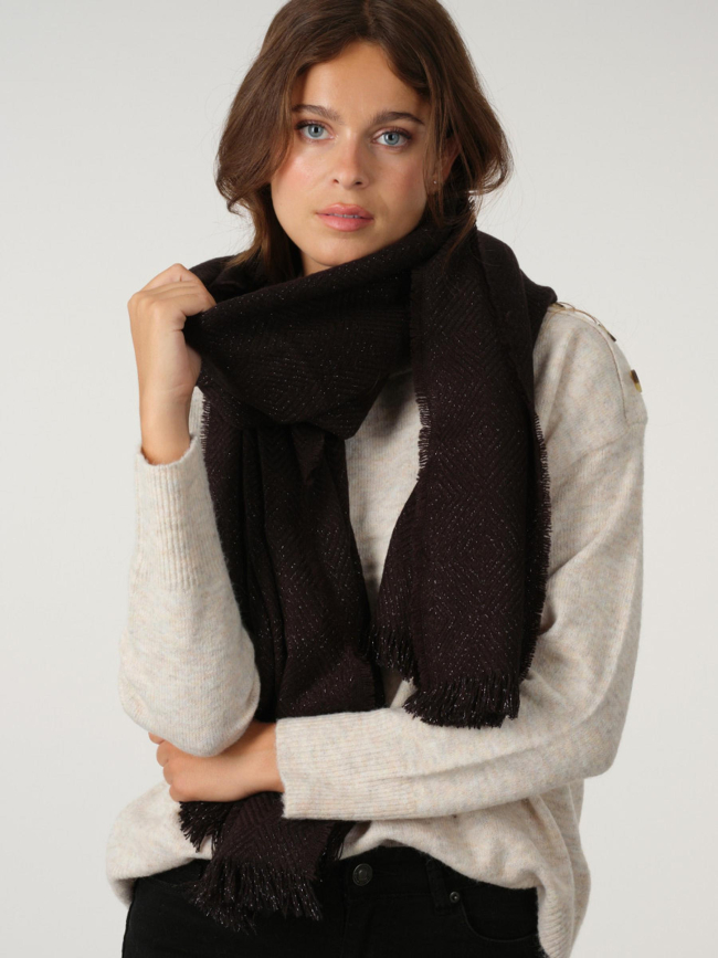 Echarpe pailleté morgane noir femme - Deeluxe