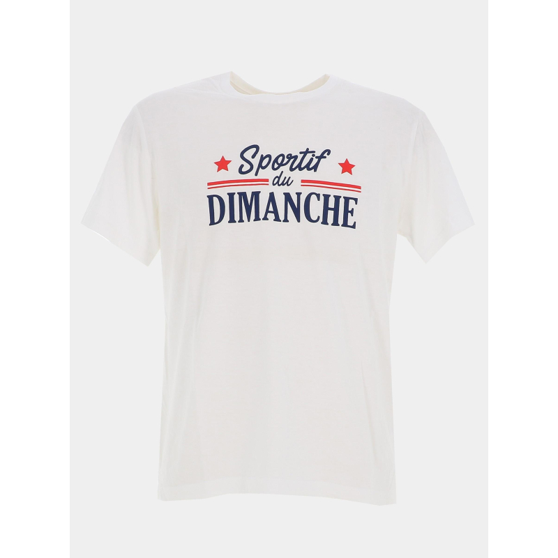 T-shirt à manches courtes sportif dimanche blanc homme - STC
